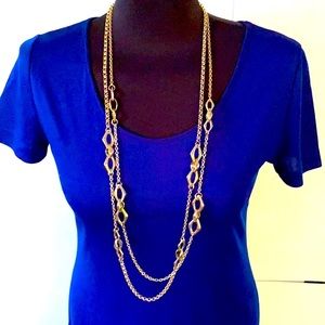 Two strand gold chain necklace